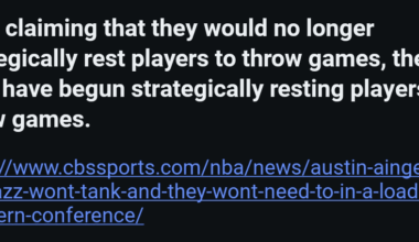 Can you guys believe this? Like, the Utah Jazz who had so MANY 1st picks is so bad because some players are not playing against a team who made a weird trade and got rewarded with one of the best recent draft prospects
