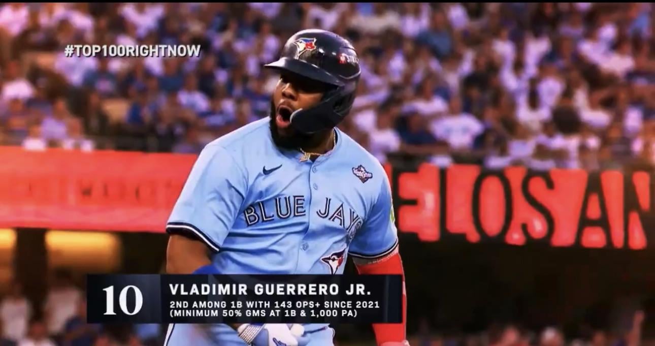 MLB Network Ranks Vladdy 10th in the Top 100 Players in the game.