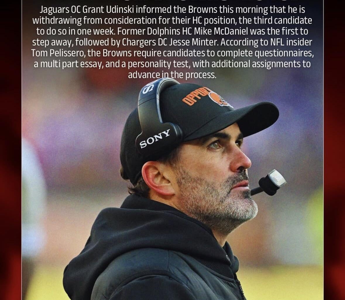 3rd Browns HC candidate walks away from job