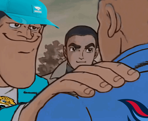 Liam and Boselli walking up postgame to congratulate Robert Saleh on a valiant effort in which his team showed more fight and gumption than they have the past 5 seasons. Jags 45, Titans 6.