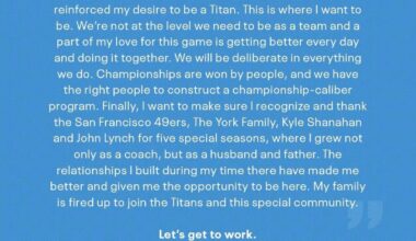 Statements from Robert Saleh, Mike Borgonzi, and Amy Adams Strunk