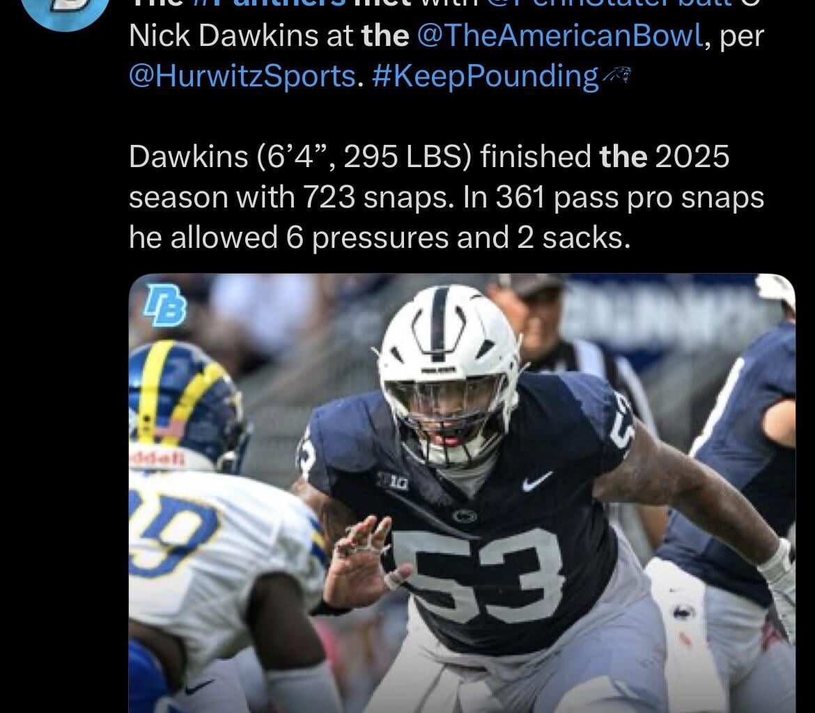 We’re drafting a center and a tackle this upcoming draft