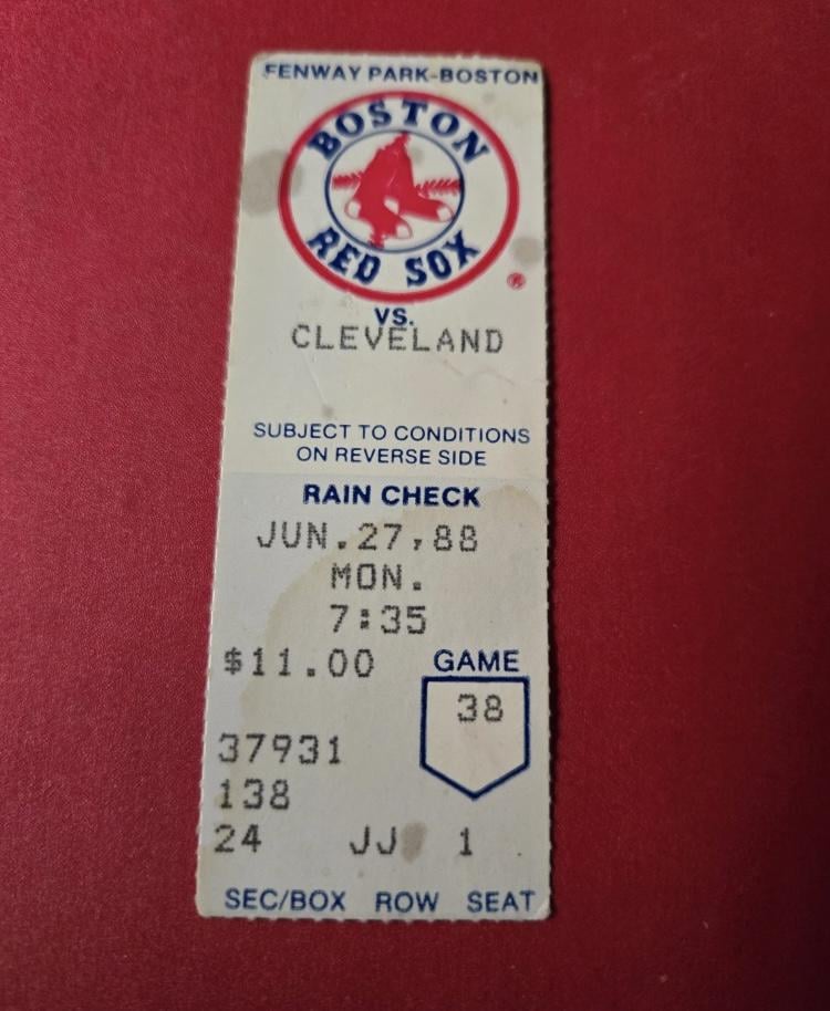 Old Red Sox stubs from 1988 help