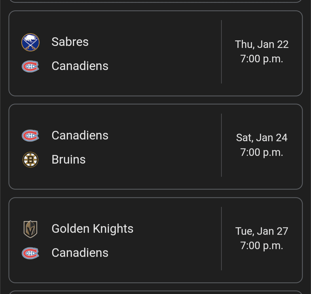 Upcoming games!