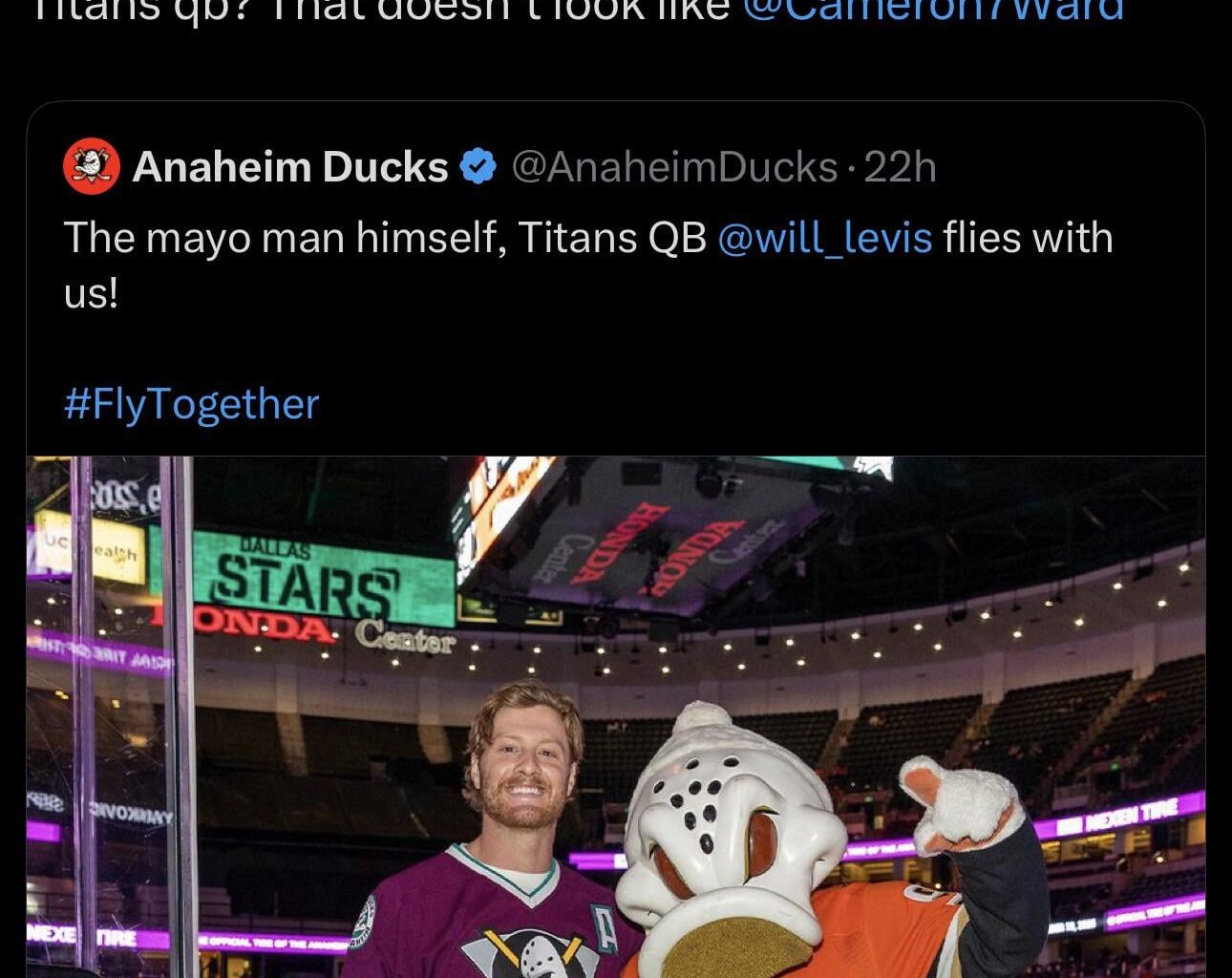 Looks like Gnash (Preds mascot) took a shot at Will Levis