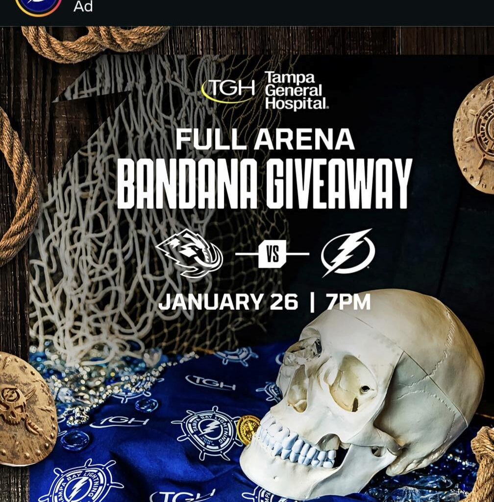 Bandana giveaway at the Jan. 26th game