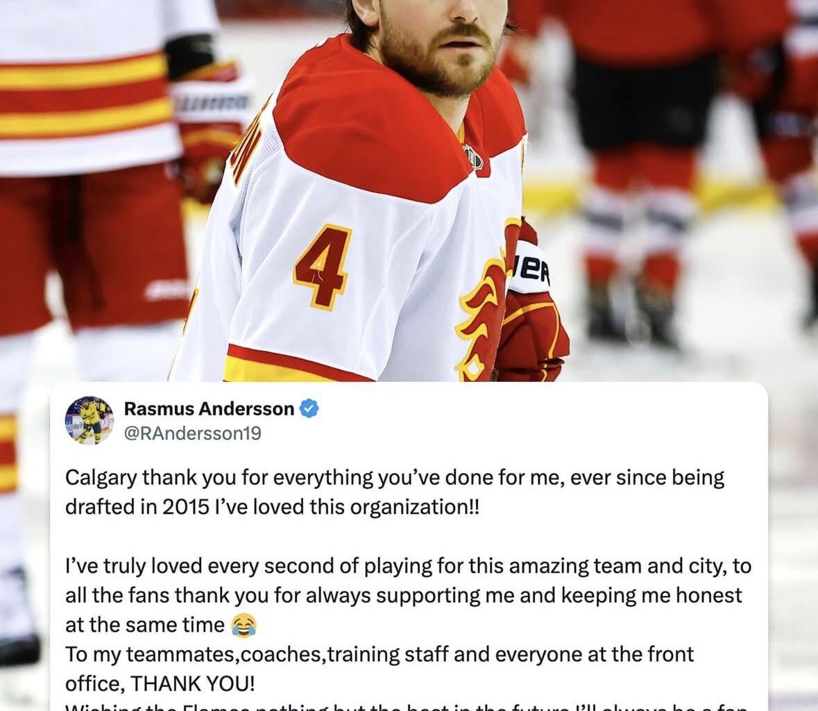 Andersson’s goodbye to Calgary