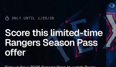 Victory+ is now requiring a $140 annual subscription to watch the Texas Rangers. Let’s hope this doesn’t become the new normal.