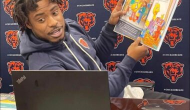 [Leshock] CJ Garden-Johnson took some time to read to students over the computer this season!