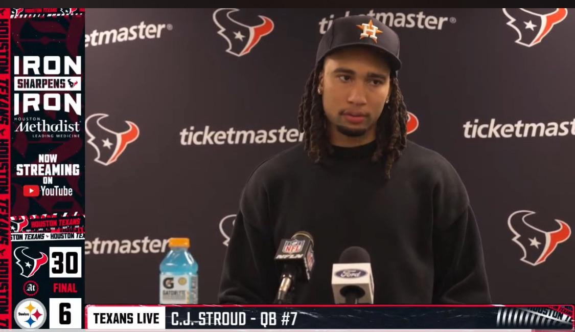 C.J.Stroud in Astros hat