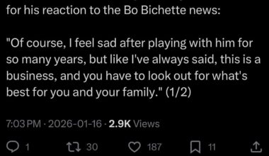 [Mae] Vladdy’s reaction to Bo: "Of course, I feel sad after playing with him for so many years, but like I've always said, this is a business, and you have to look out for what's best for you and your family. I wish him the best. We won't be teammates anymore, but our friendship will last forever."