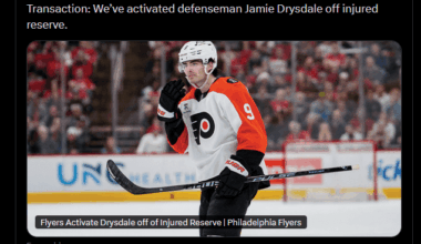 [Flyers] Transaction: We’ve activated defenseman Jamie Drysdale off injured reserve.