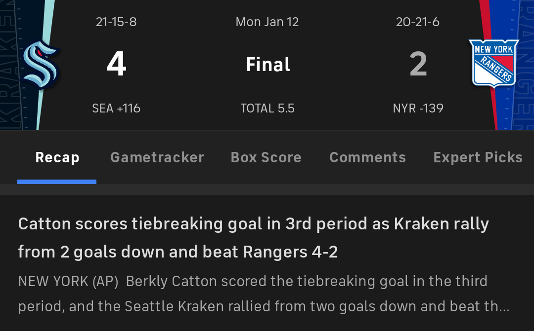 For those keeping score...