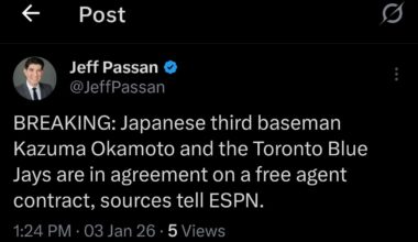 Okamoto to the blue jays.