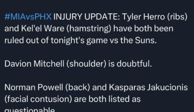 Heat at Suns injury update
