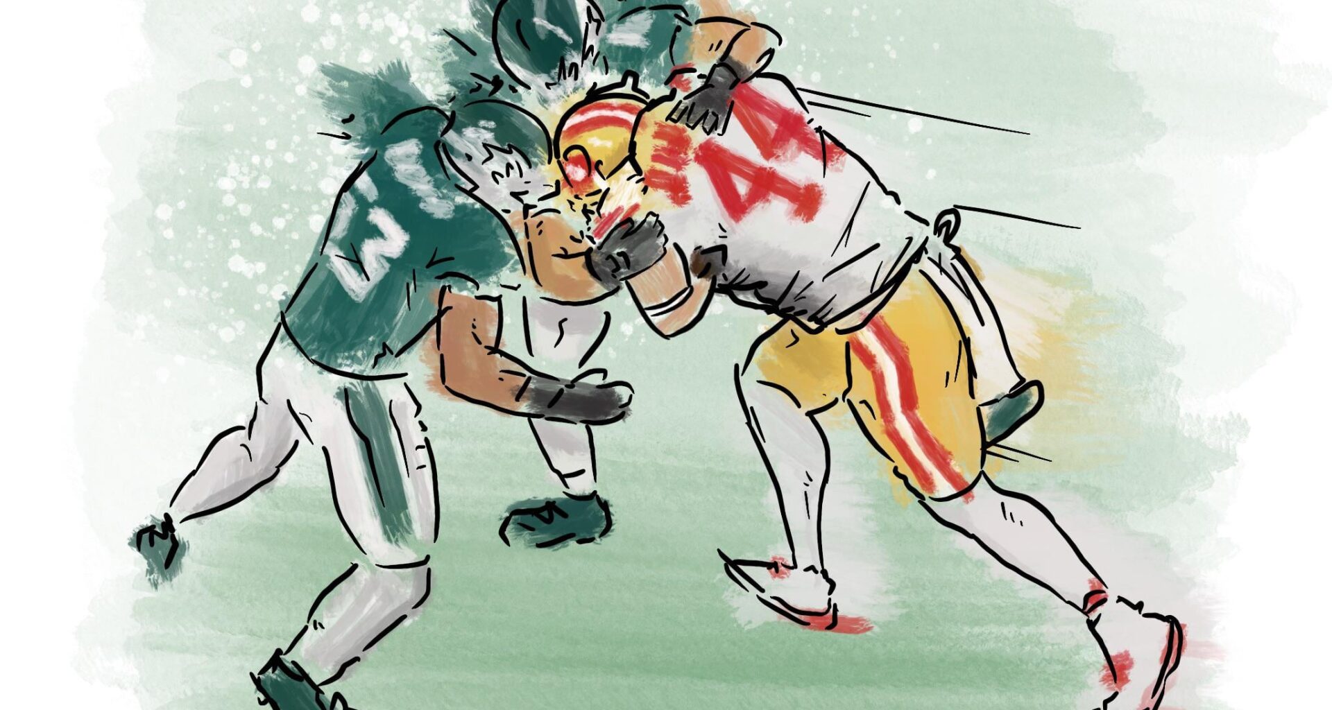 [fan art] I drew Kyle Juszczyk’s 27-yard catch ending with a BOOM.