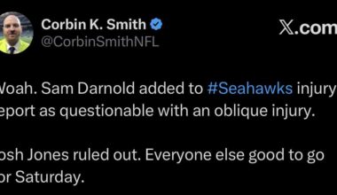 [Corbin] Darnold… questionable?