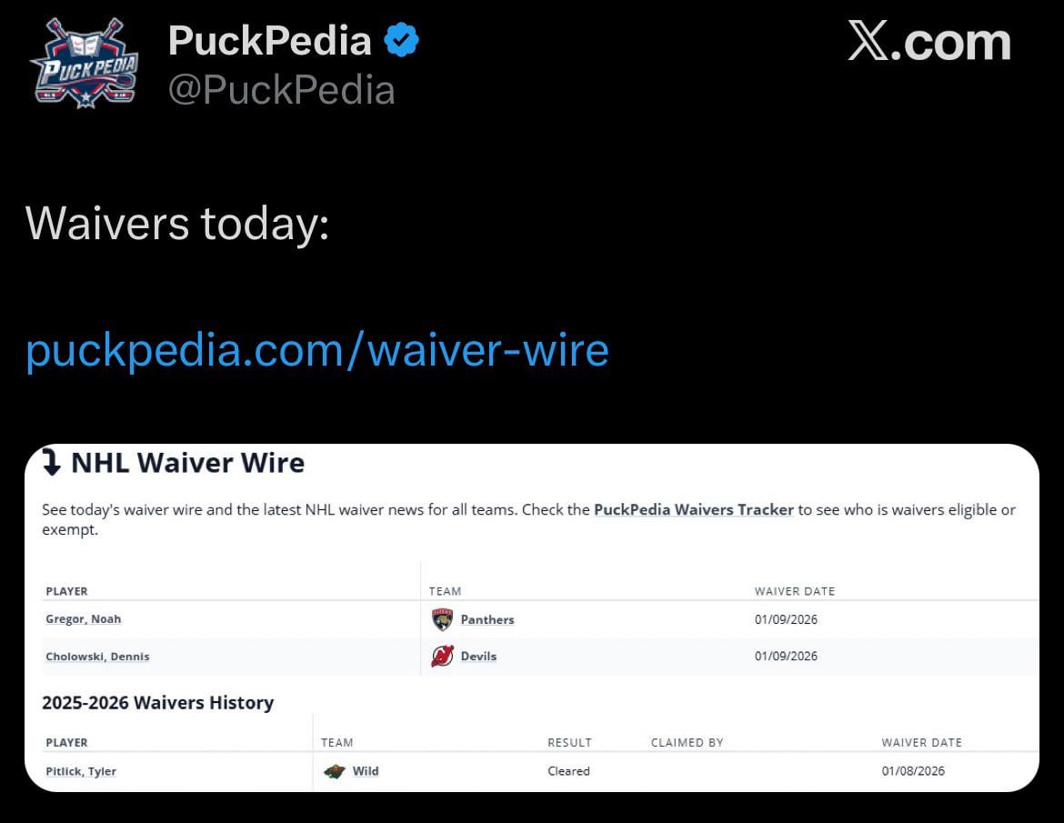 Gregor on waivers today