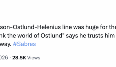 [Brian Koziol] Ruff says the Benson-Ostlund-Helenius line was huge for them in the first period, says "I think the world of Ostlund" says he trusts him a lot to be out there leading the way.