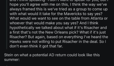 Hawks never actually made an offer for AD.