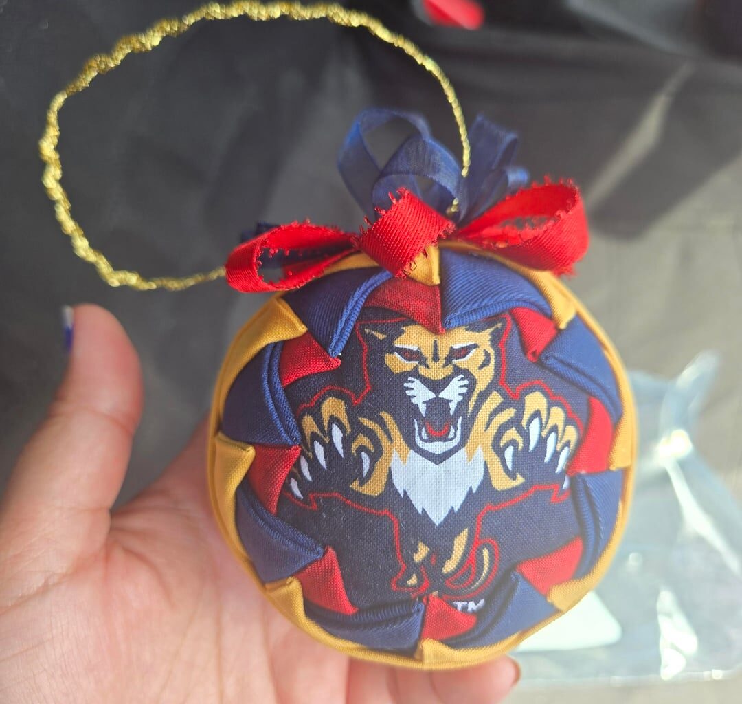 I made a Panthers ornament from fabric