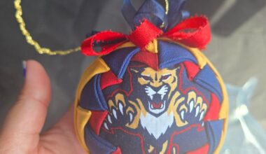 I made a Panthers ornament from fabric