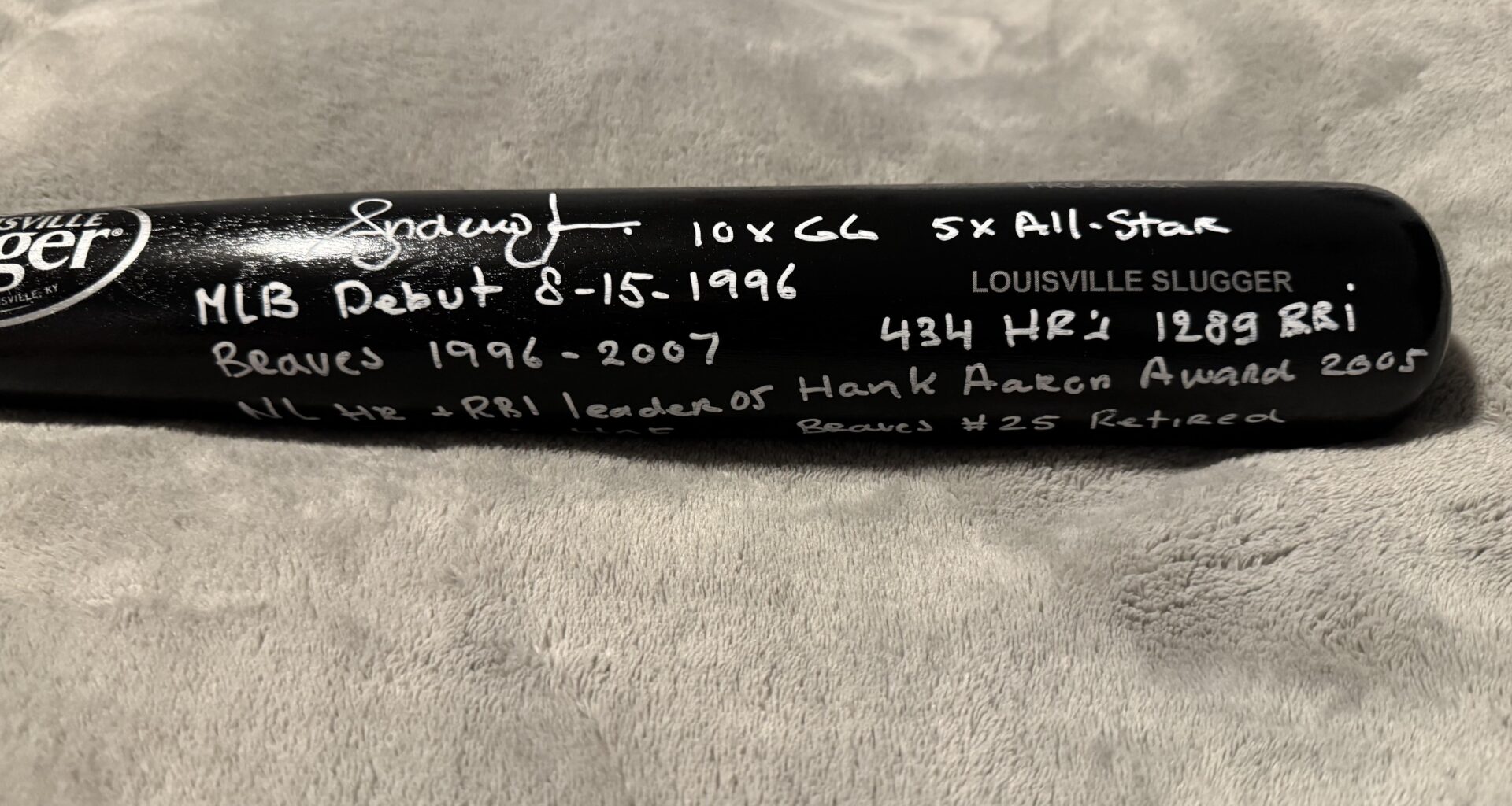 HOF Andruw Jones 10x inscribed bat I got a while back.