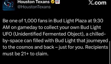 First 1000 fans at NRG tomorrow will get a beer can that went to space!