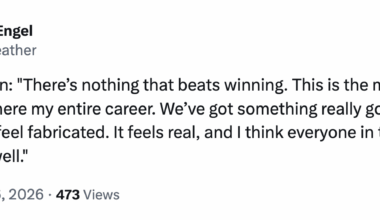 [Heather Engel] Tage Thompson: "There’s nothing that beats winning. This is the most fun I think I’ve had here my entire career. We’ve got something really good going, and it doesn’t feel fabricated. It feels real, and I think everyone in the room believes it as well."