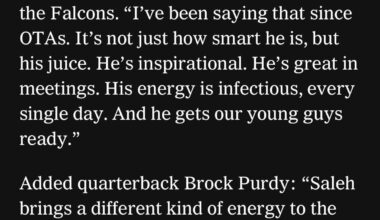 49ers players on Saleh