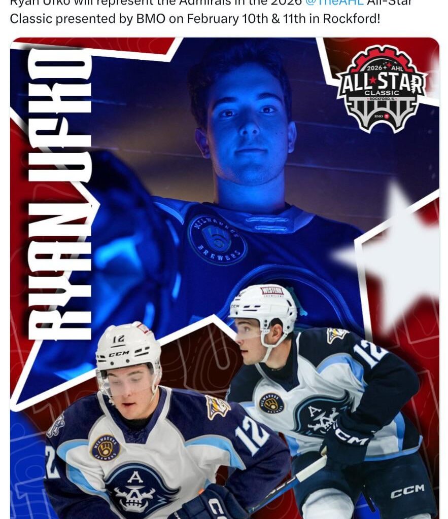 [Milwaukee Admirals] The league's top-scoring defenseman is officially a star. Ryan Ufko will represent the Admirals in the 2026 the AHL All-Star Classic presented by BMO on February 10th & 11th in Rockford!
