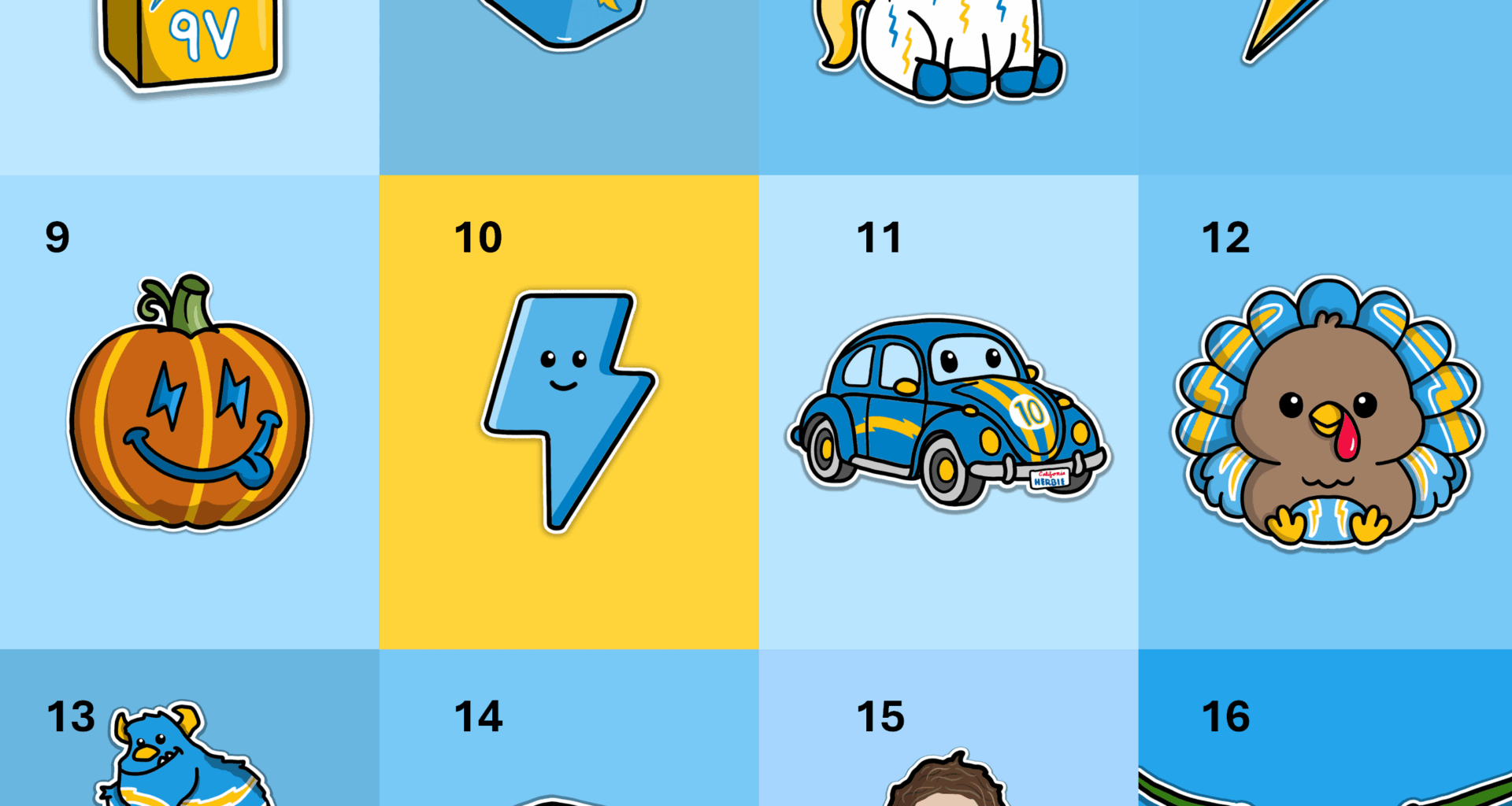 My 2025 Los Angeles Chargers Doodles :) Do you have a favorite?