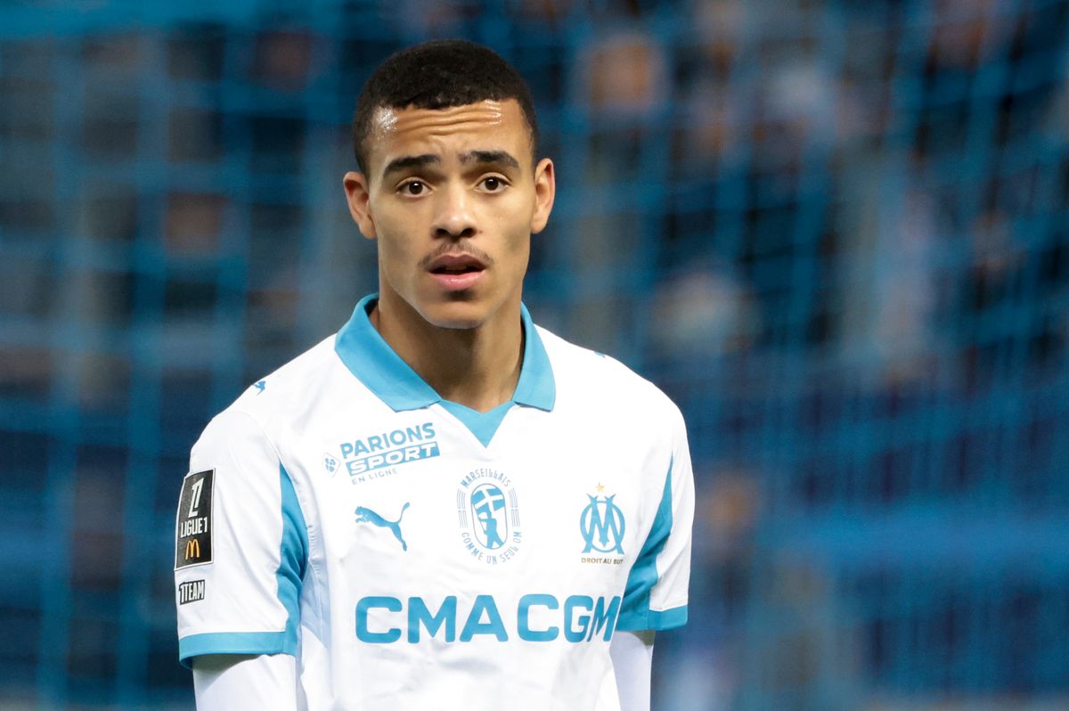 Former Man United forward Mason Greenwood looks on 