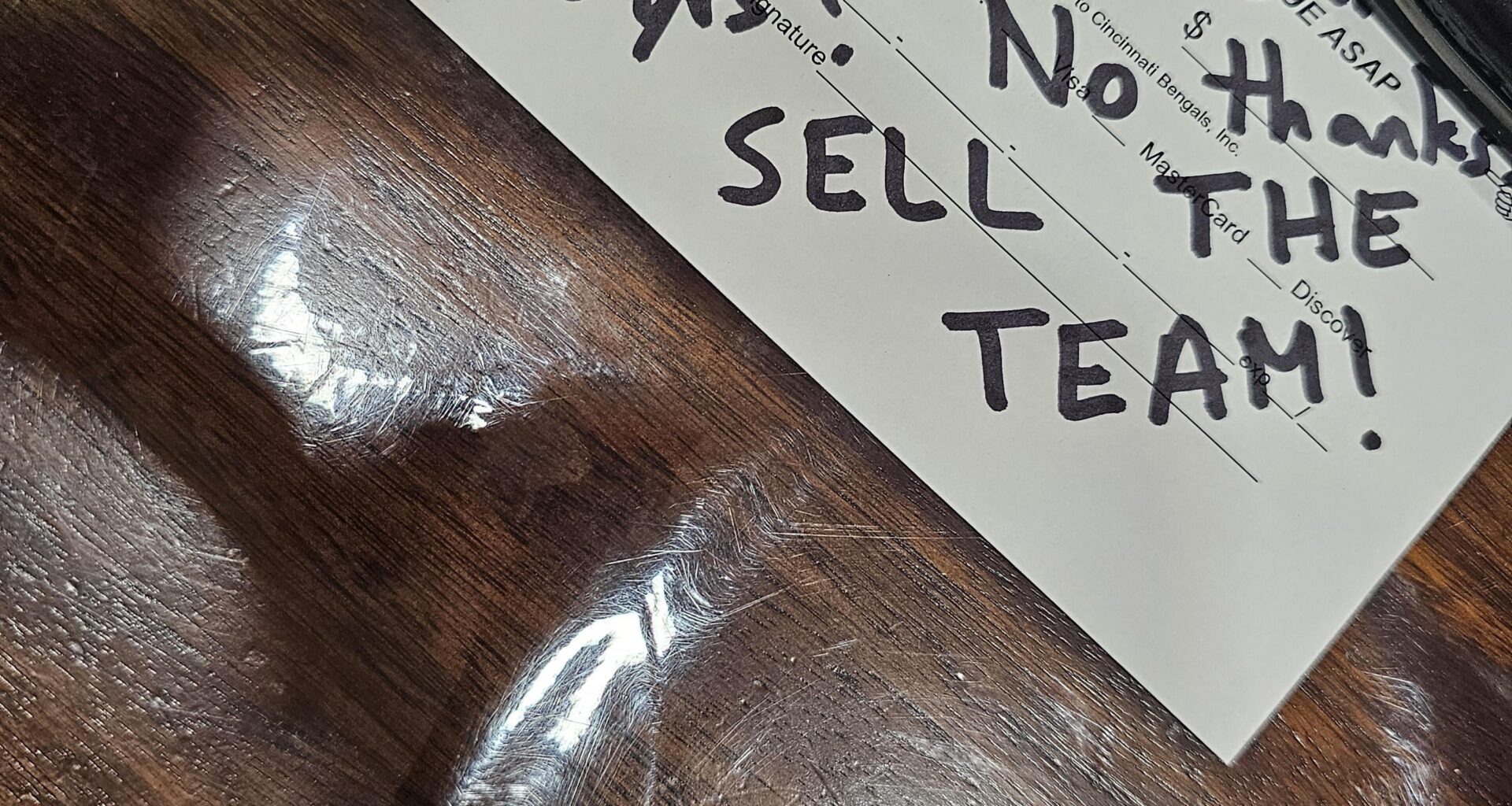 Bengals sent me a paper invoice to renew my season tickets which I cancelled and did not renew. Cheapos asked for payment by mail didnt even include a return envelope.