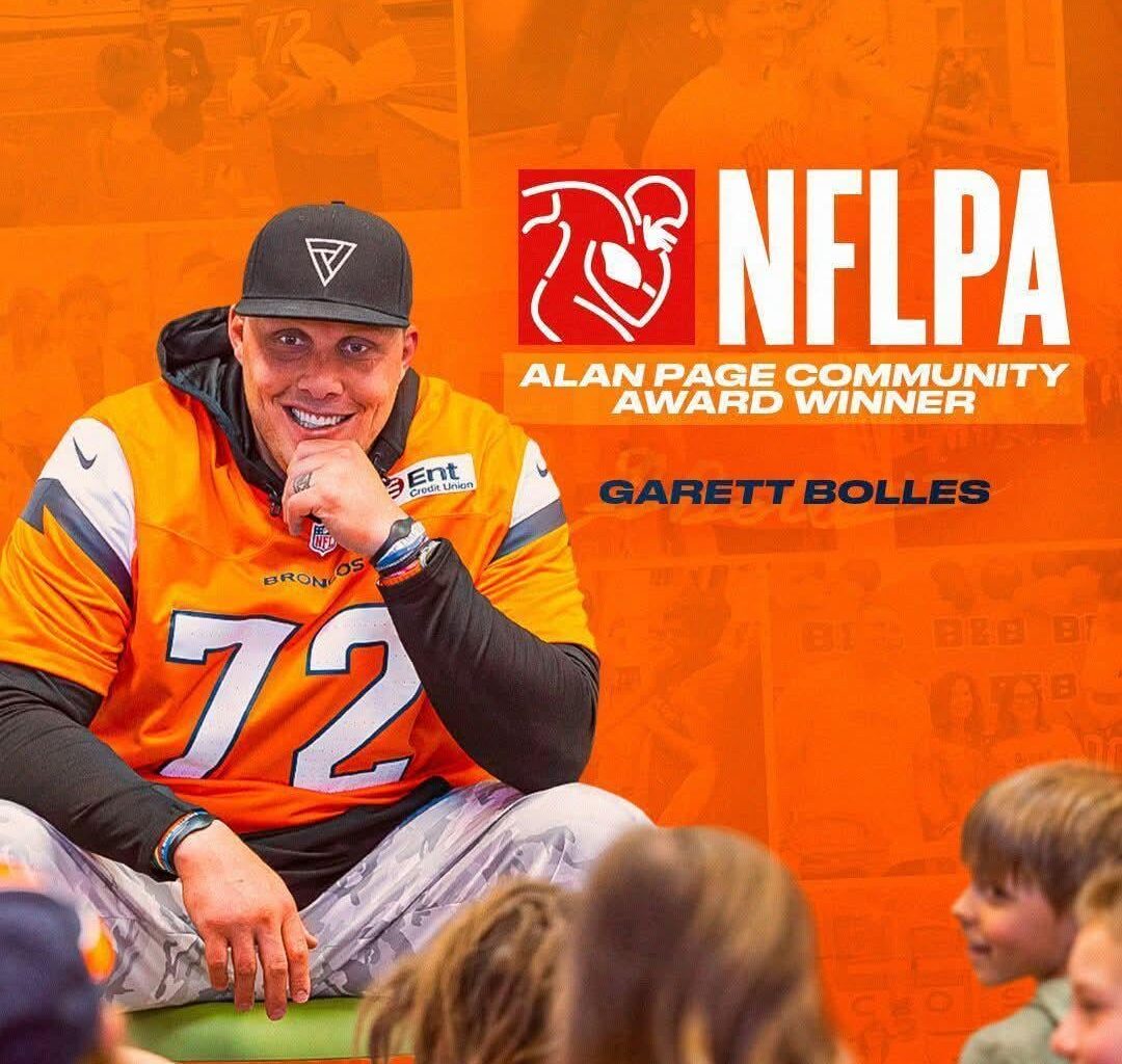 Congrats to Garett Bolles on being named the 2026 NFLPA Alan Page Community Award winner!
