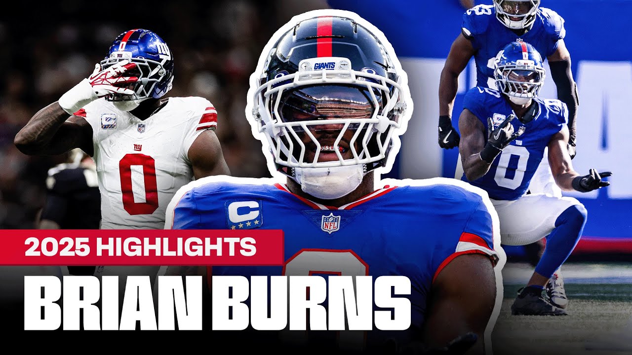 Brian Burns Top 2025 Season Highlights | New York Giants