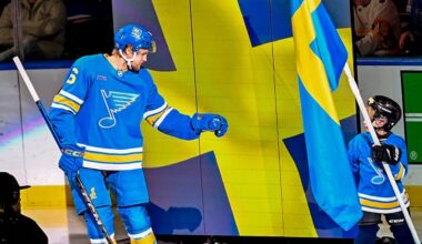 Blues salute Olympians with pregame send-off