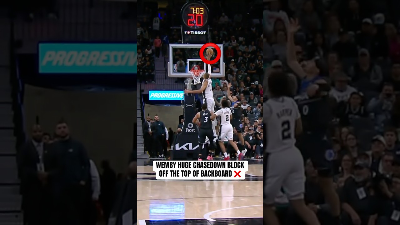 Wemby reached above the square for a rejection ❌