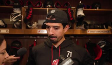 Hischier, Siegenthaler and Keefe on the Palat trade and loss to Jets