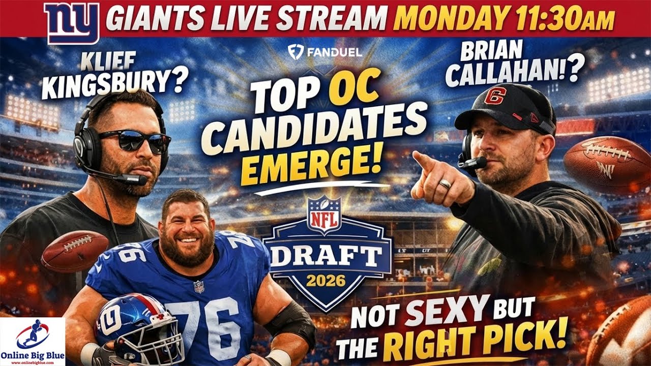 NY Giants Top OC Candidates REVEALED | Drafting O-Line Isn’t Sexy—It’s SMART | LIVE 11:30am