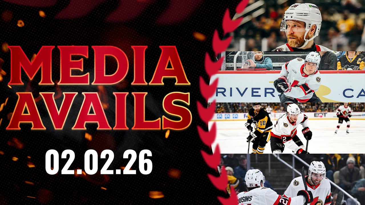 Claude Giroux, Shane Pinto, Michael Amadio, Tim Stützle, Travis Green Postgame Media vs PIT