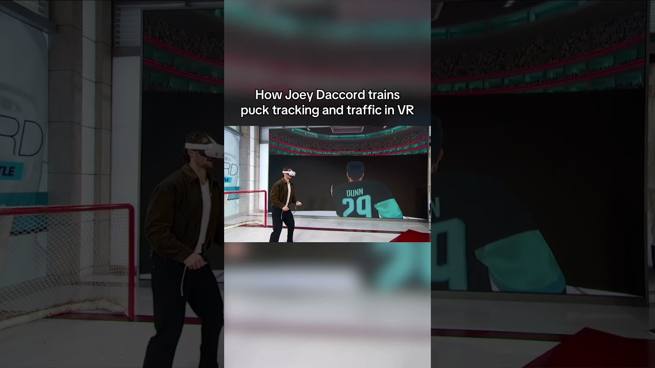 Seattle Kraken goalie uses VR 🤯 #hockey #nhl #goalie #hockeygoalie #hockeytraining #shorts #foryou