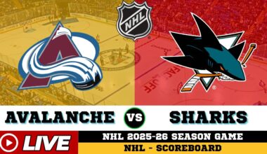 🔴LIVE : San Jose Sharks Vs Colorado Avalanche | NHL 2026 | NHL Live SCOREBOARD