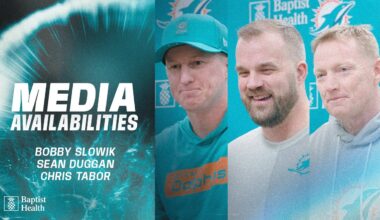 Bobby Slowik, Sean Duggan, and Chris Tabor meet with the media | Miami Dolphins
