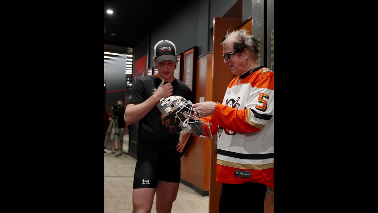 Lukas Dostal and Noodles from The Offspring React to Their Collab Designed Goalie Mask