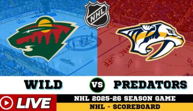 🔴LIVE : Minnesota Wild Vs Nashville Predators | NHL 2026 | NHL Live SCOREBOARD