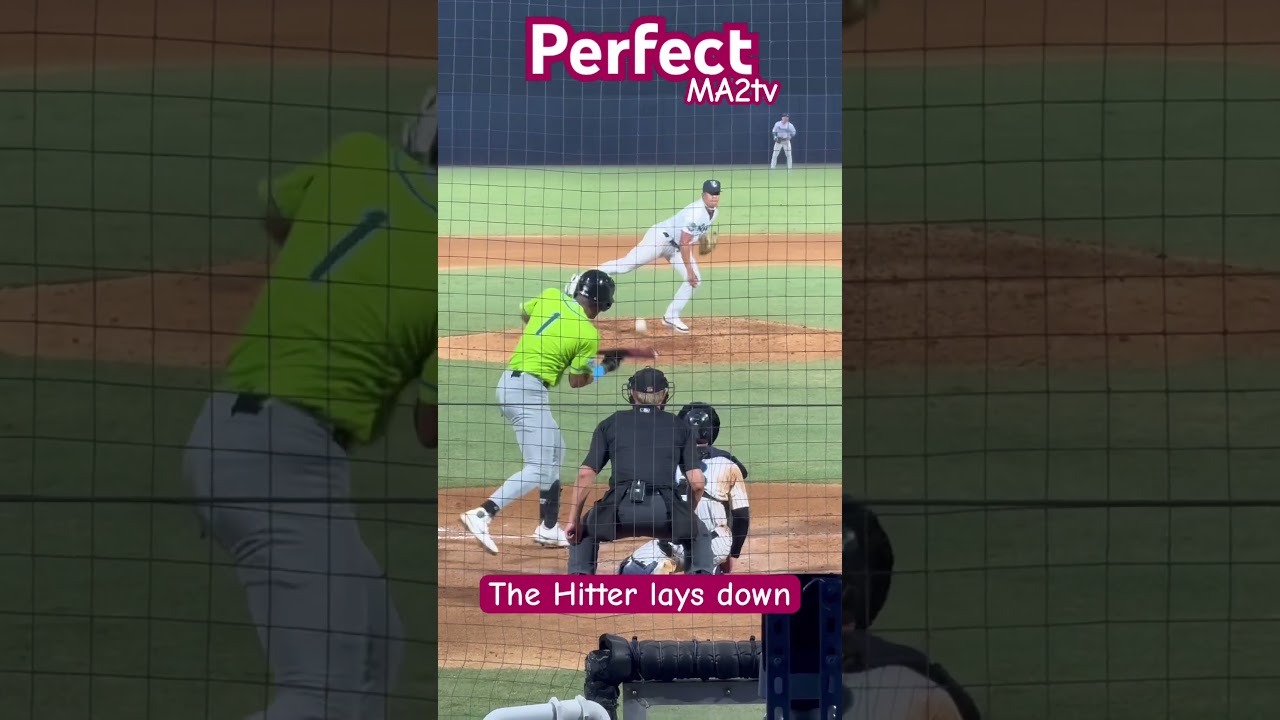 Perfect⚾️  Reds Trey Faltine buns for a hit. #Baseball #MA2TV.