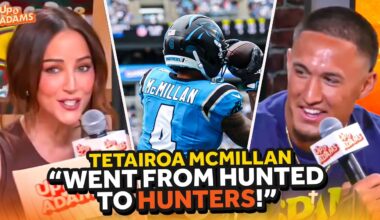 Tetairoa McMillan on Panthers Winning Division, Bryce Young, Top 15 WR & Cam Newton Dab!