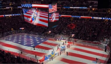 Olympic send off tribute for the Colorado Avs players headed to Italy