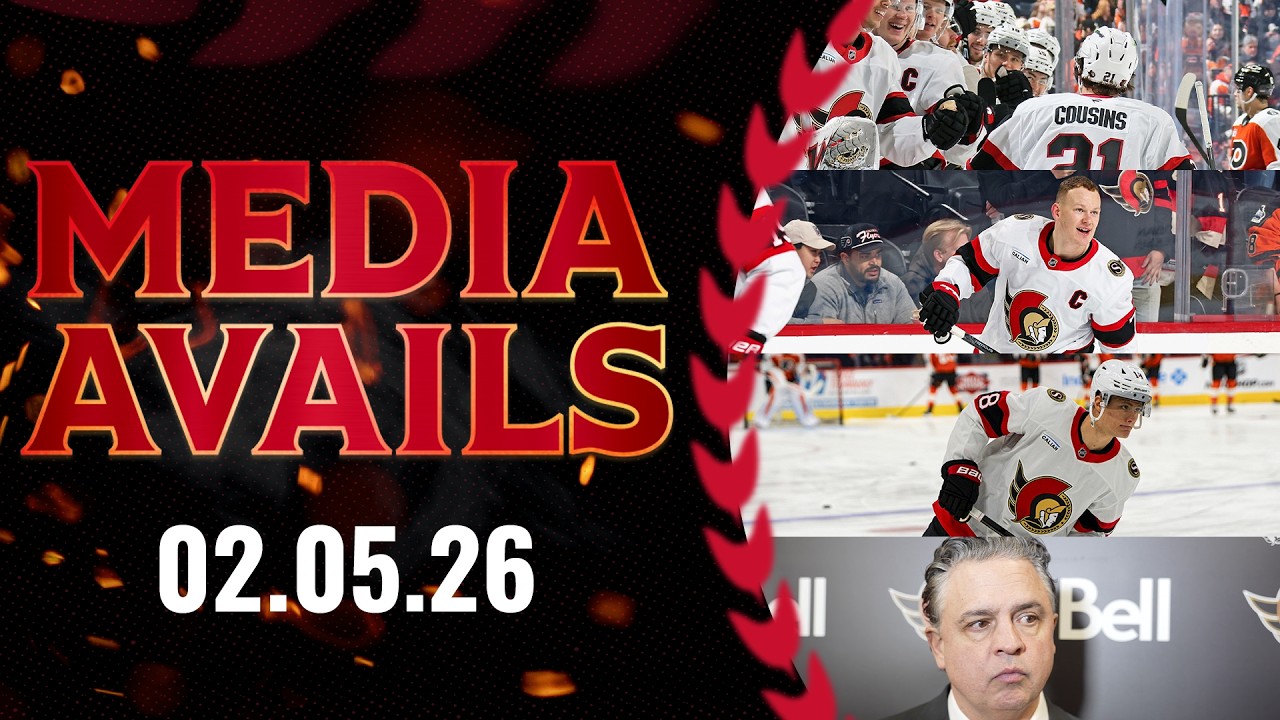 Brady Tkachuk, Tim Stützle, Nick Cousins, Travis Green Postgame Media vs PHI